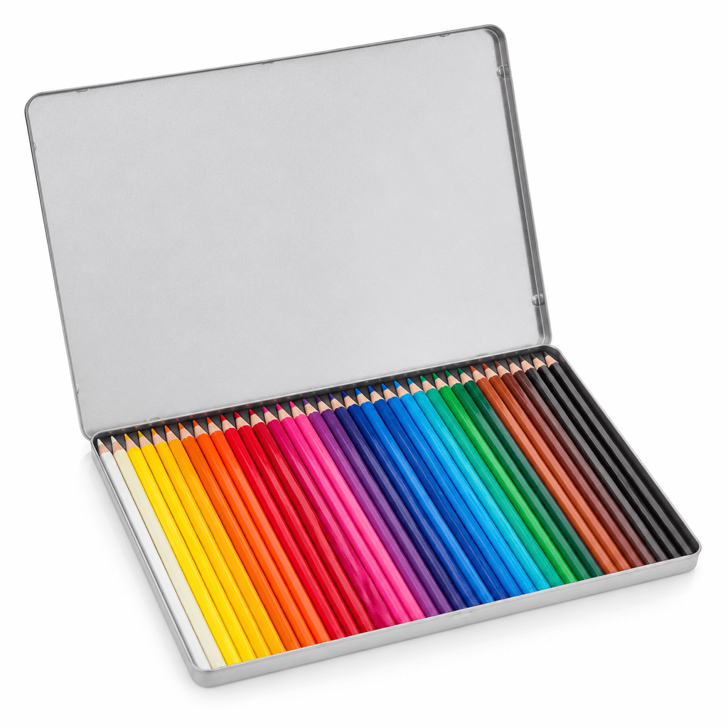 Colored Pencil Rainbow Tin