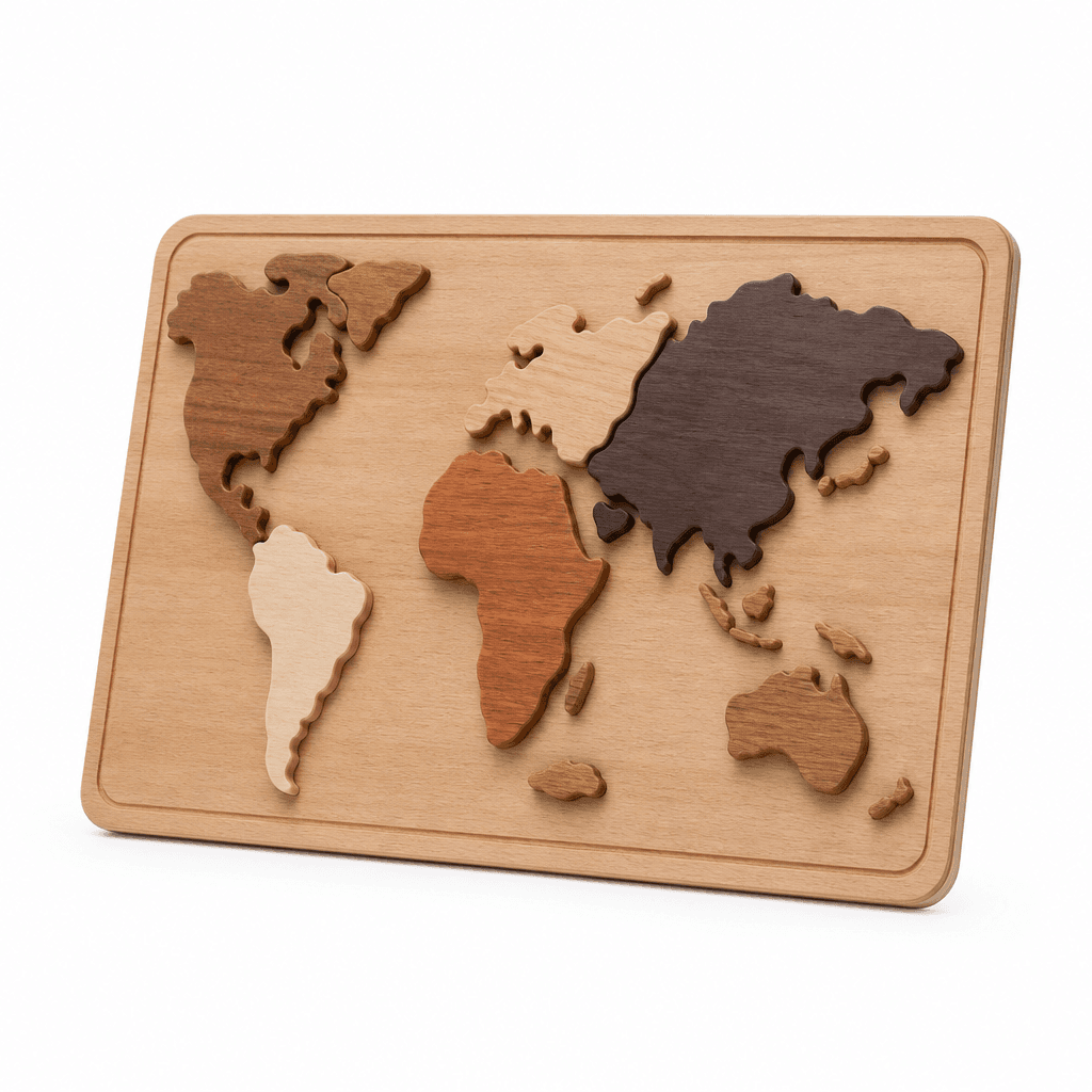 World Map Puzzle Board