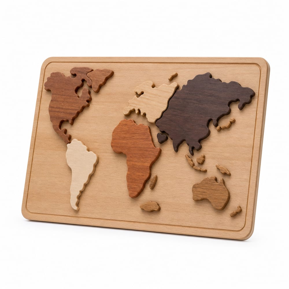 World Map Puzzle Board